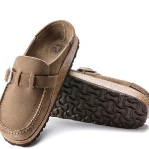 Birkenstock Buckley taupe suede. Rarely (if ever) worn